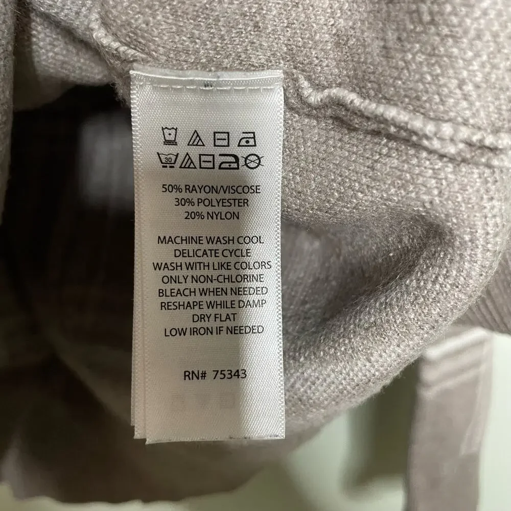 Max Studio Plaid Sweater Knitted Collared Pullover Long Sleeve Brown White M‎